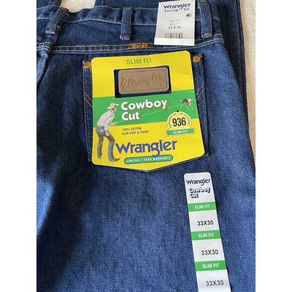 Wrangler Cowboy Cut Slim Fit Men’s Jeans. 33x30. Brand New